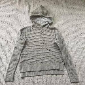 One Grey Day Mesh Knit Wool Blend Hoodie - Size Small